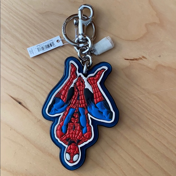 Coach Marvel Spider-Man bag charm key chain NEW